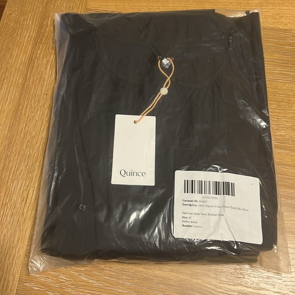 Quince 100% organic cotton tiered black maxi dress size Medium Navy NWT - Picture 7 of 9